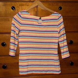 Lilly Pulitzer Waverly Pima Cotton Island Stripe Top Womens Size Medium